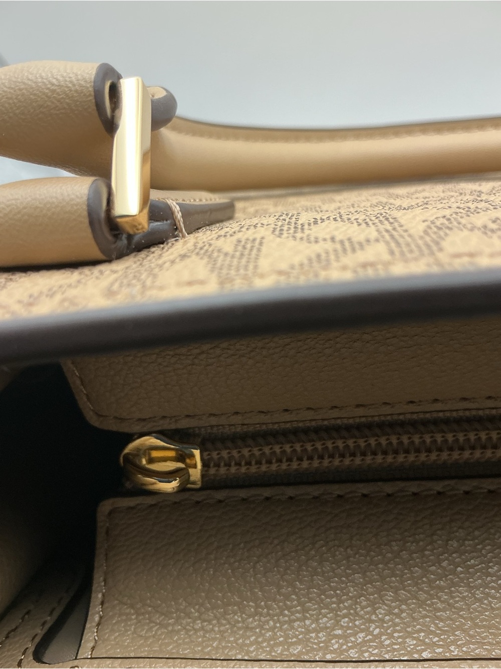 Michael Kors Hamilton Small Satchel Camel MK Logo NWT - Picture 8 of 9